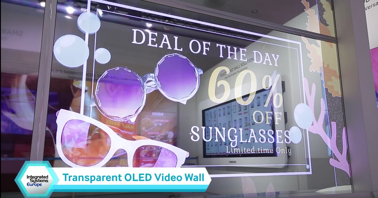 ISE 2016 Samsung technology video wall transparent digital display interactive whiteboard