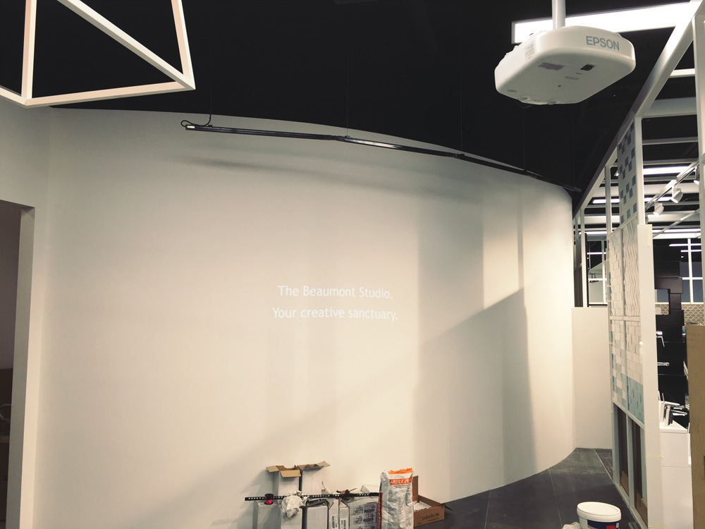 Beaumont Tiles Curved Wall Projection Audio Visual Melbourne