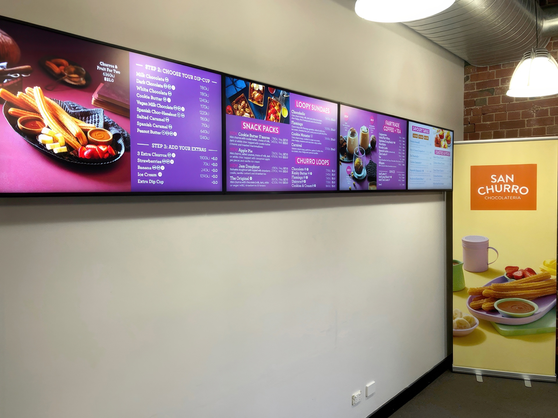 San Churro Digital Menu Boards Food Franchise Melbourne Australia Audio Visual
