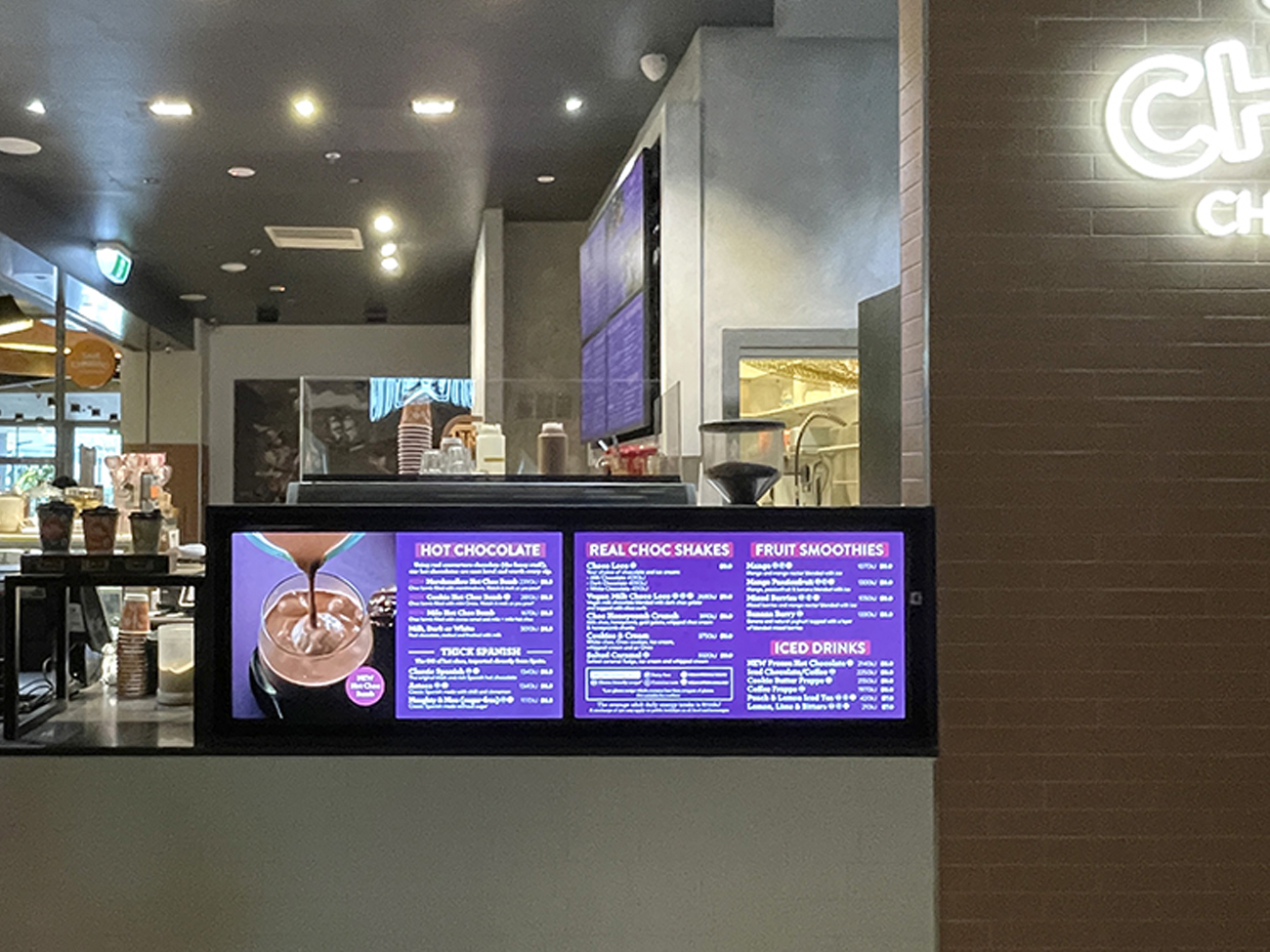 San Churro Highpoint, Digital Menu Boards Melbourne Australia