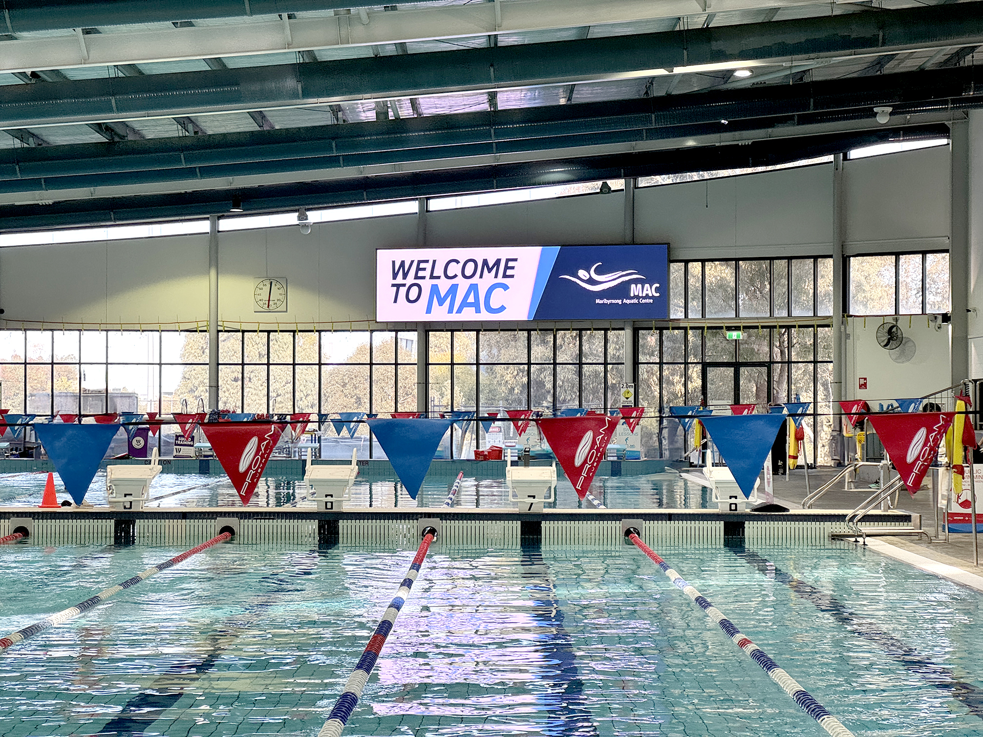 Maribyrnong Aquatic Centre Indoor LED Wall Melbourne Australia