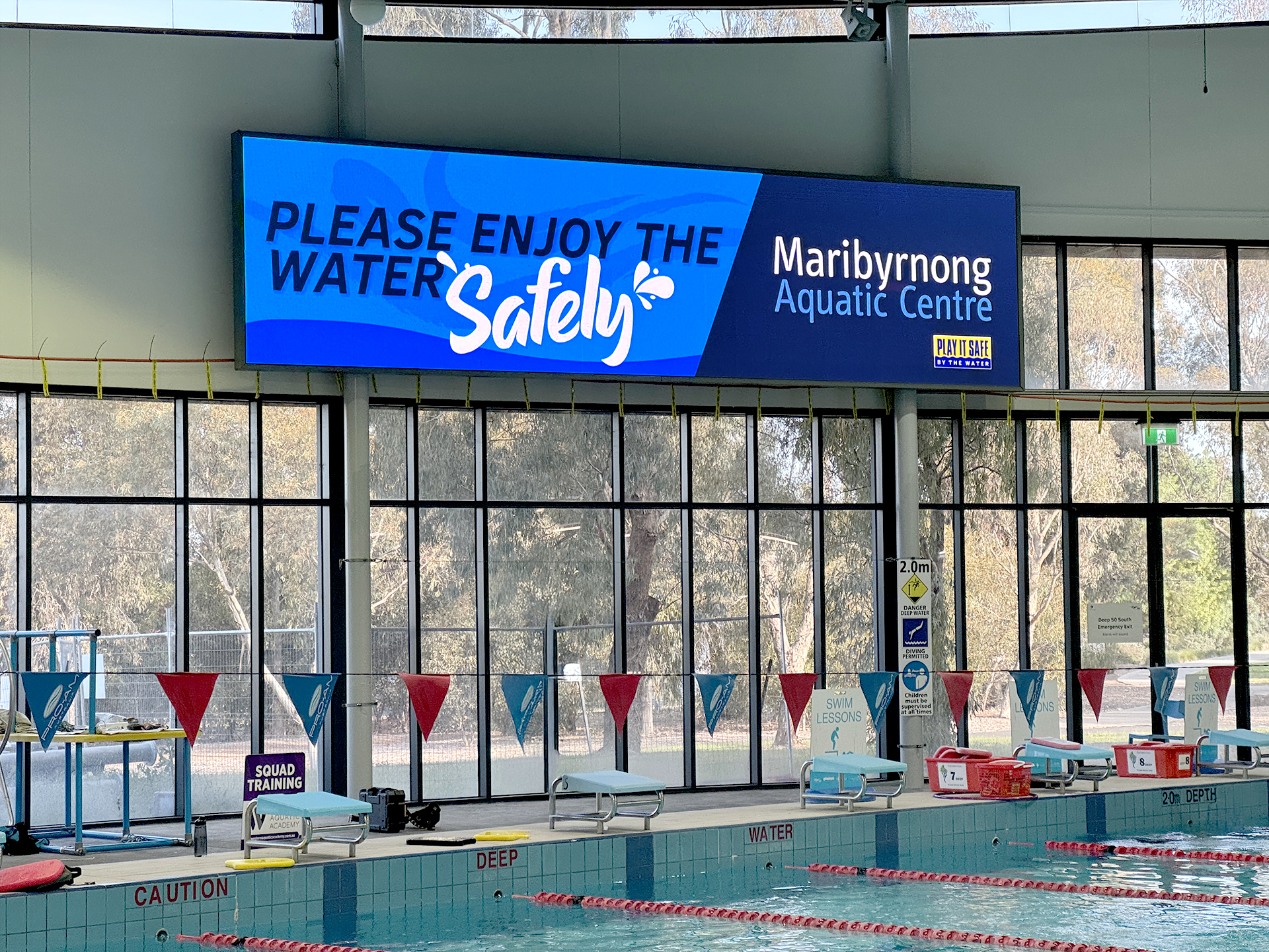 Maribyrnong Aquatic Centre Indoor LED Wall Melbourne Australia