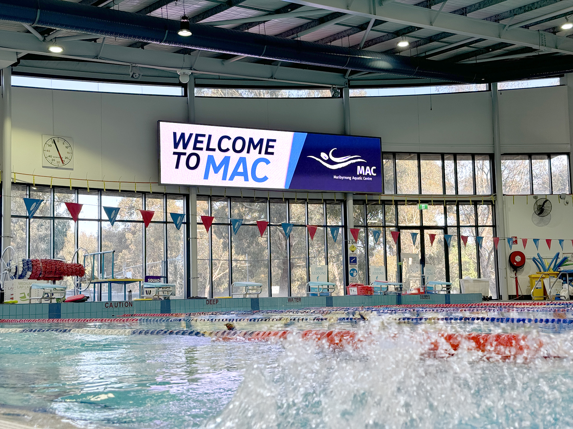 Maribyrnong Aquatic Centre Indoor LED Wall Melbourne Australia