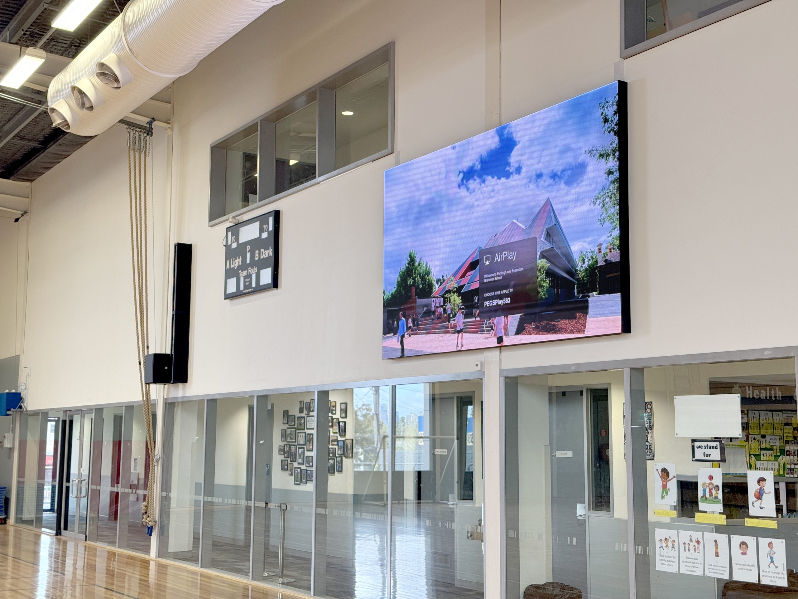 Case Study: Penleigh and Essendon Grammar School, Ian Morton Centre Gym - Aurora Indoor LED Solution Melbourne, Australia