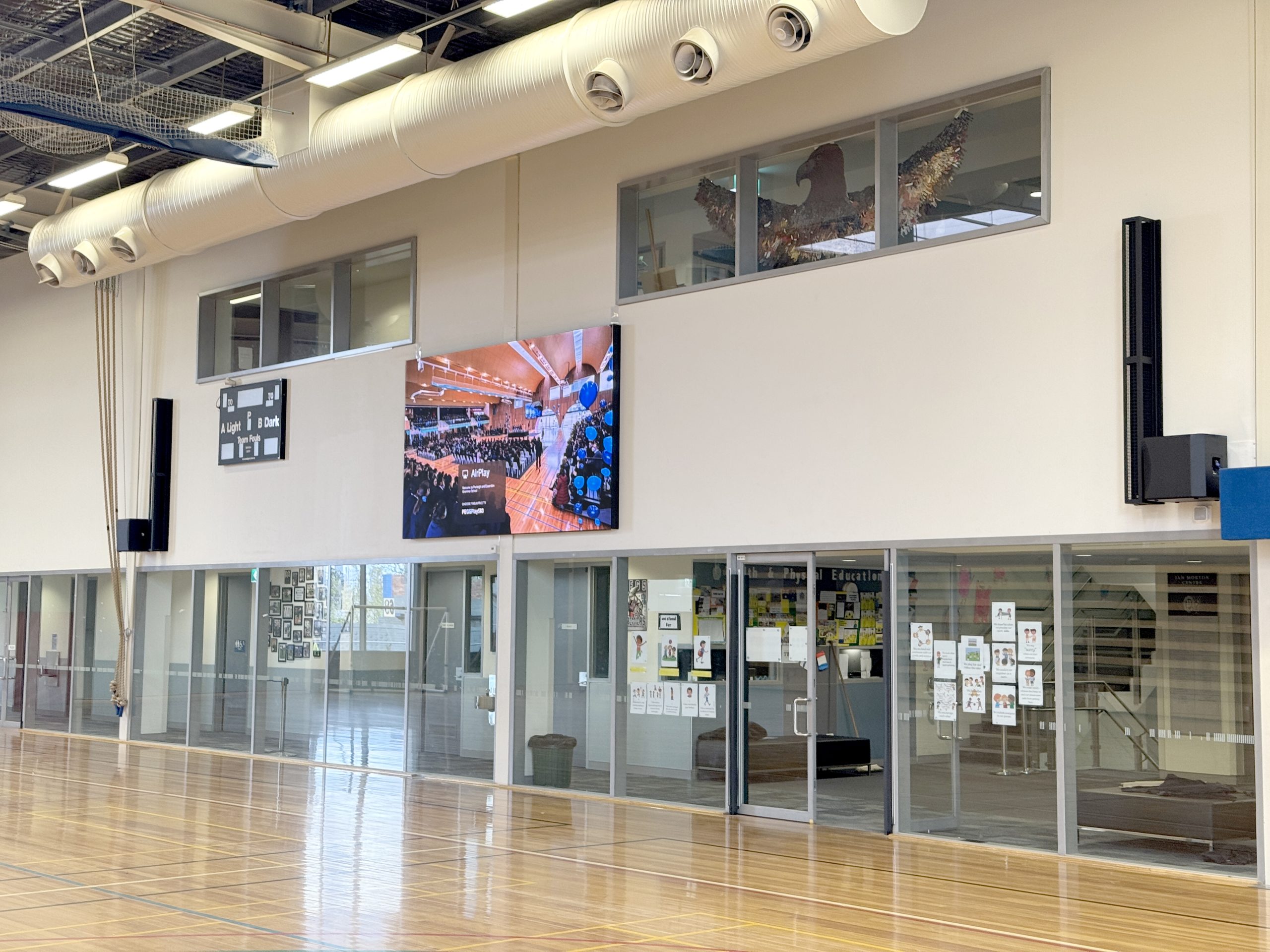 Case Study: Penleigh and Essendon Grammar School, Ian Morton Centre Gym - Aurora Indoor LED Solution Melbourne, Australia